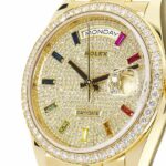 Rolex Day-Date Yellow Gold With Pave Diamond Dial Sapphire 128348RBR-0030 Replica