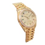 Rolex Day-Date Yellow Gold With Pave Diamond Dial Sapphire 128348RBR-0030 Replica